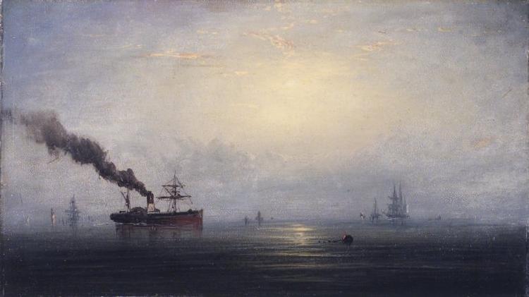 James Hamilton Foggy Morning on the Thames oil painting image